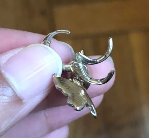 Free People 14k Gold Butterfly Earrings - Image 7