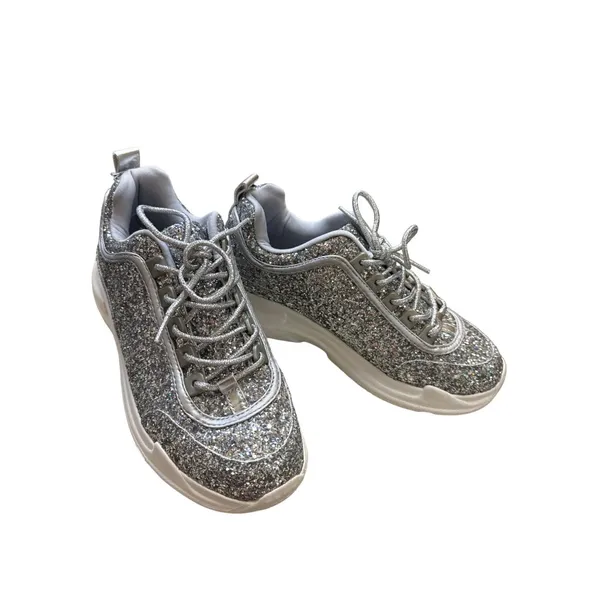 Wild Diva Lounge women’s silver sparkling shoe/ sneakers size 7.5 SKU 3544 - Image 8