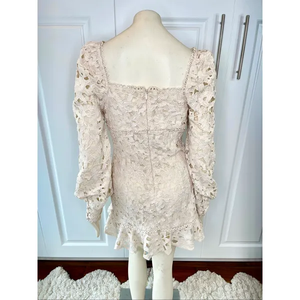 Red Dress Boutique Just Me Ivory Scallop Lace Dress - Image 7