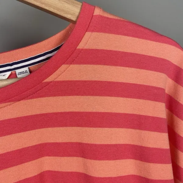 Vineyard Vines 3/4 Sleeve Shirt Pink Orange Stripes Resortwear Women’s M Preppy‎ - Image 5
