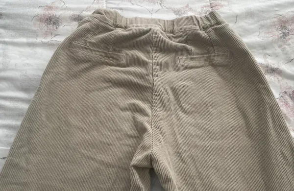 Corduroy Beige Ivory Bootcut Pants, one size - Image 14