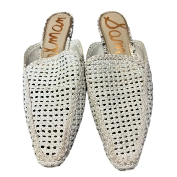 Sam Edelman Cream Elva Slip On Woven Mule Flats - Image 6