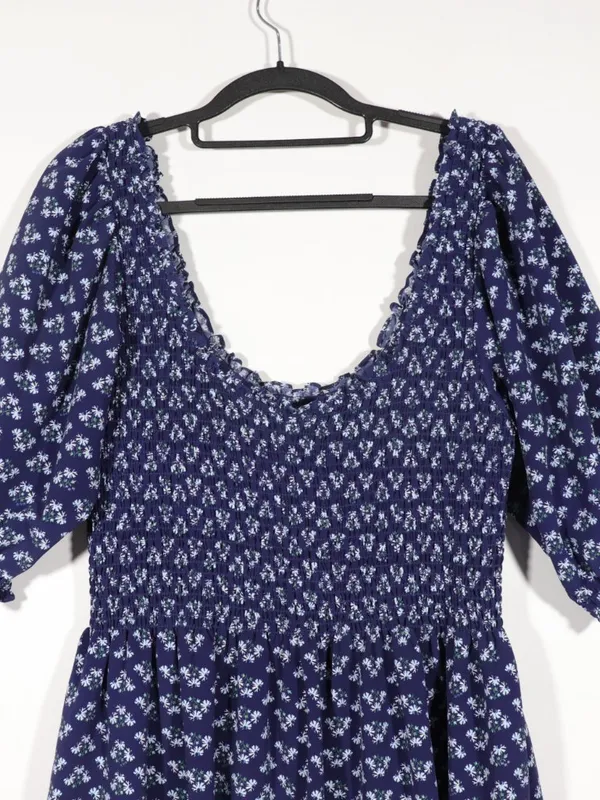 NWOT Hill House Navy Crepe Louisa Dress Size Xl in Shade Posy Navy - Image 9