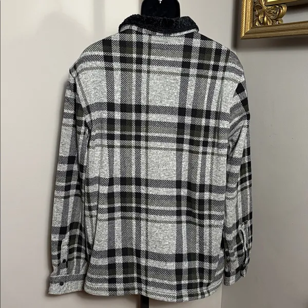 Reef XL Black Gray Flannel Jacket Coat - Image 2