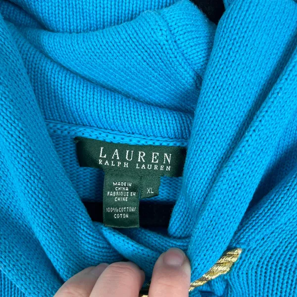 Lauren‎ Ralph Lauren Women's Knit Sweater Blue Sz XL - Image 2