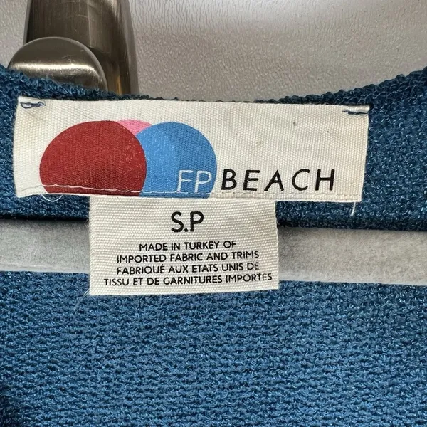 Free People‎ Beach Dress Womens Small Blue Maxi Puff Sleeve Cottage Prairie Boho - Image 7