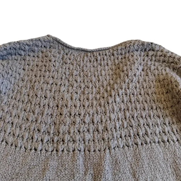 Free People Chunky Pullover V-Neck Sweater Neutral Brown Wool Stretch Size Large - Image 8