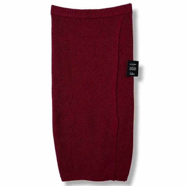NEW Lulus Autumn Sweetheart Burgundy Waffle Knit Two-Piece Sweater Dress Medium - Image 7