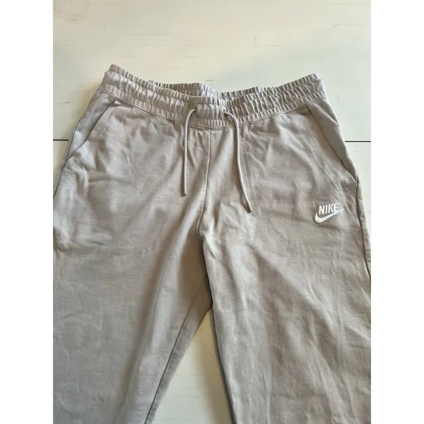 Nike Womens Sportswear Jersey‎ Joggers Beige Taupe Cotton Sweatpants Medium - Image 2