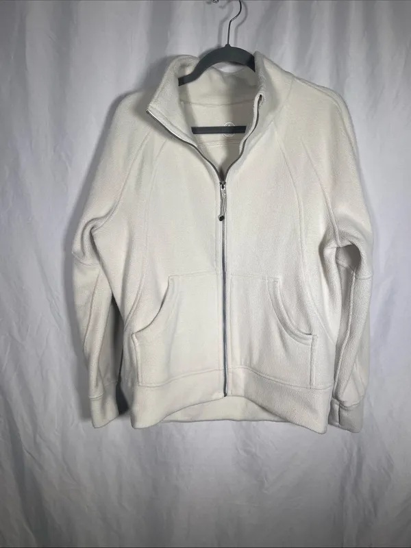 Lululemon Womens Fleece Zip Up Jacket Bone/Off White Xs/S Square Tag - Image 3
