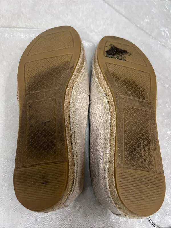 Tory Burch Beige Espadrille Flats w/Signature Logo 7.5 - Image 8