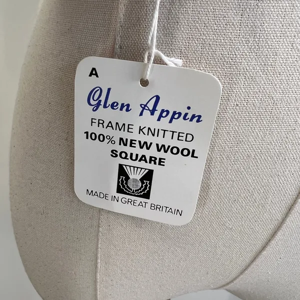 Vintage Glen Appin Wool Square Scarf Blue - Image 6