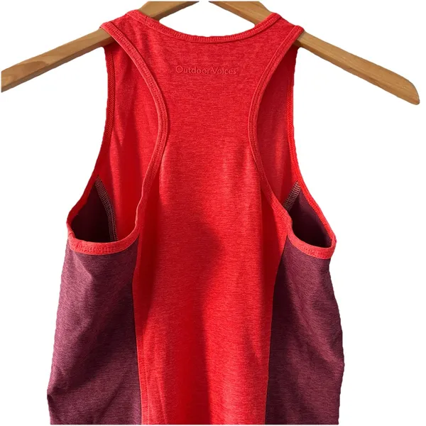 Outdoor Voices Athena Colorblock Tank Dress Small Red‎ Maroon Racerback Athletic - Image 5
