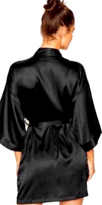 100% Silk Black Victoria’S Secret Robe! - Image 2