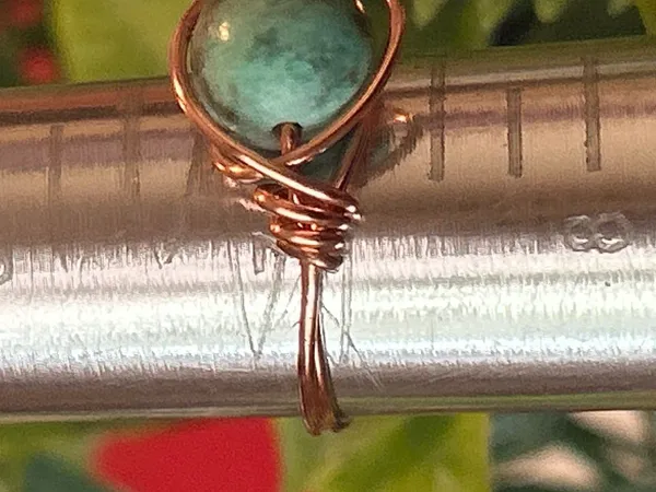 💍 Handcrafted amazonite copper wire wrapped crystal ring size 7 - Image 3