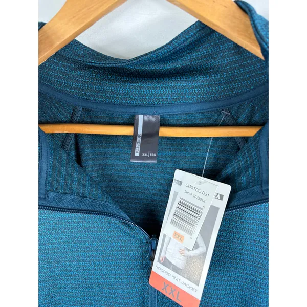 NWT Mondetta Longline Jacquard Zip Up Hooded Athletic Jacket Blue Size XXL - Image 5