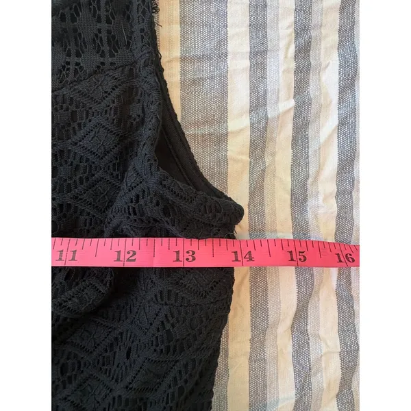 Material Girl Black Lace Bodice Maxi Dress Sleeveless Slit‎ Small Goth Festival - Image 8