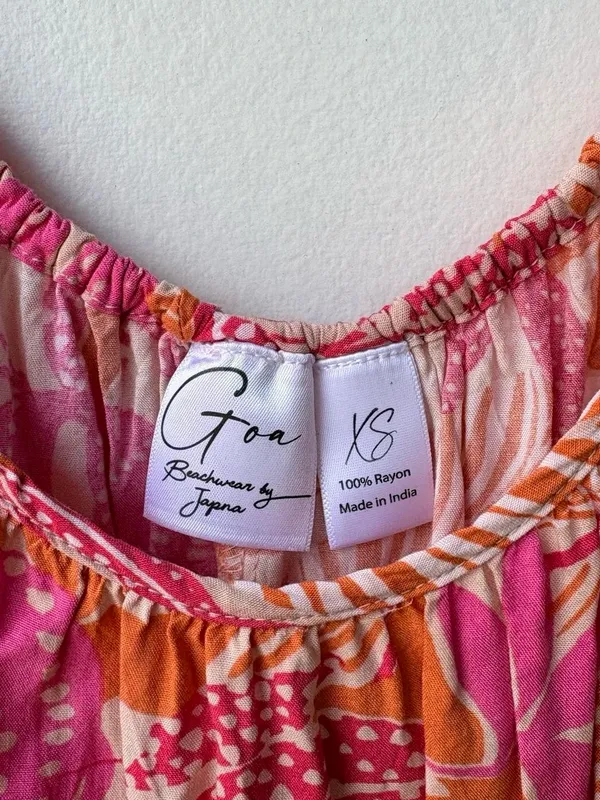 Pink and orange floral maxi dress with cami straps - Image 7