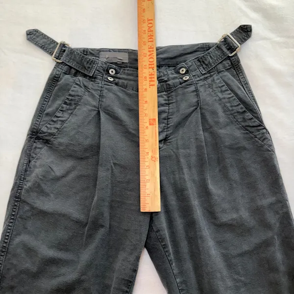 Anthropologie Slouched Trousers Gray Button Fly Pants Womens Size 26 Wide Leg - Image 8