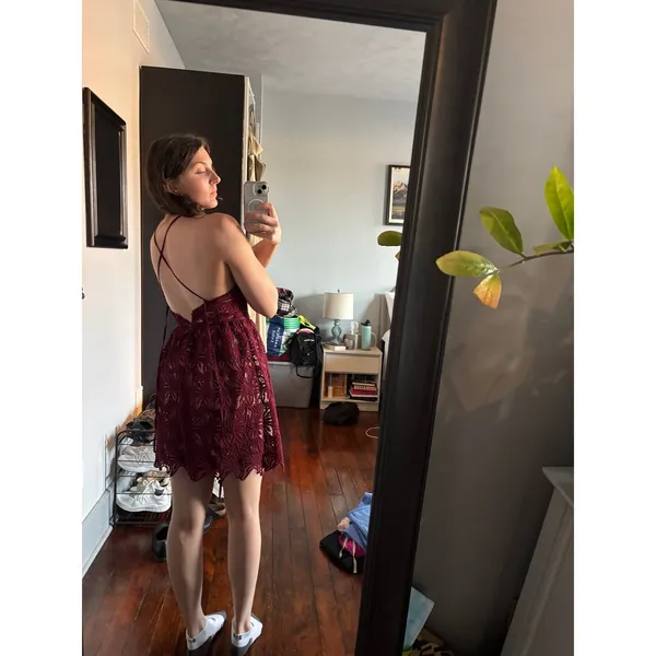 J.O.A. Lace Halter Neck Mini Dress - Image 3