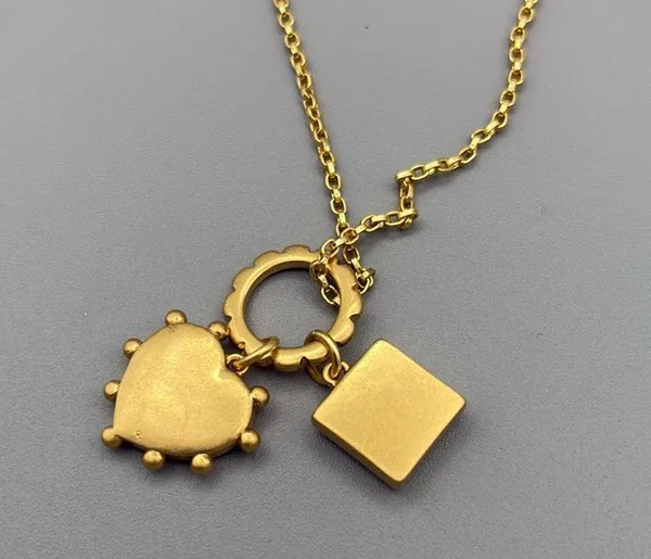 Tory Burch Heart and Square Charm Necklace & Earrings in Semiprecious Stone - Image 6