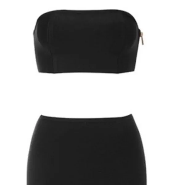 HOUSE OF CB Kiyoko Black Strapless Bandeau Bandage Crop Top Cami - Image 5