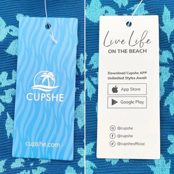 NWT Cupshe Moroccan Blue Underwire Bikini Set L Top M Bottom Floral M/L Swim NEW - Image 12