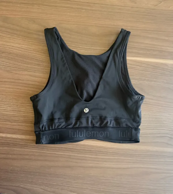 lululemon athletica Black Mesh-Back Sports Bra with Branded Underband - Image 2