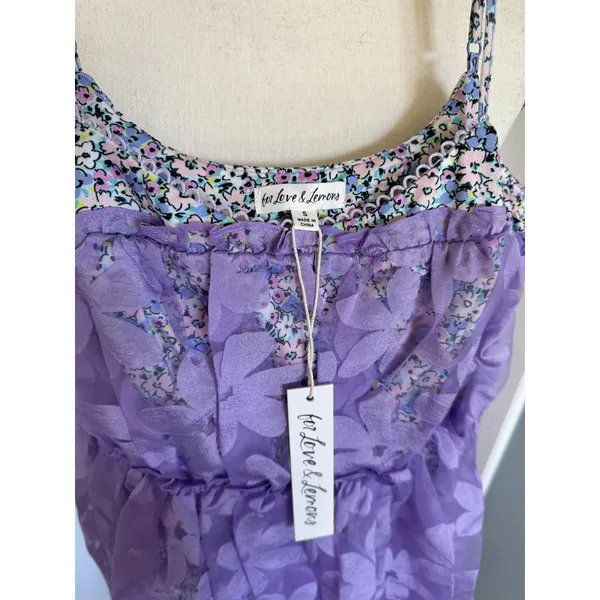 NEW For Love & Lemons Villegas Dress Floral Purple Lace Midi Dress Womens Small - Image 5