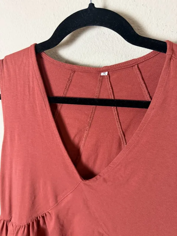 TikTok Famous Swing Dress Burnt Orange Baby Doll Size Small - Image 4