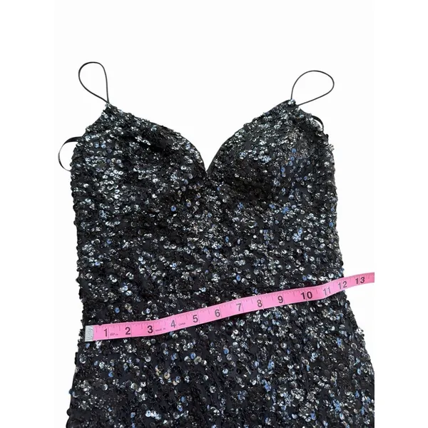 $498 Sherri Hill Black Sequin Mermaid Formal Gown Dress 4 Sweetheart Prom Hoco - Image 6