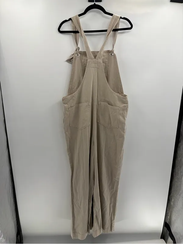 Anthropologie cream Wideleg carpenter summer overalls jumpsuit size xl NWT - Image 6