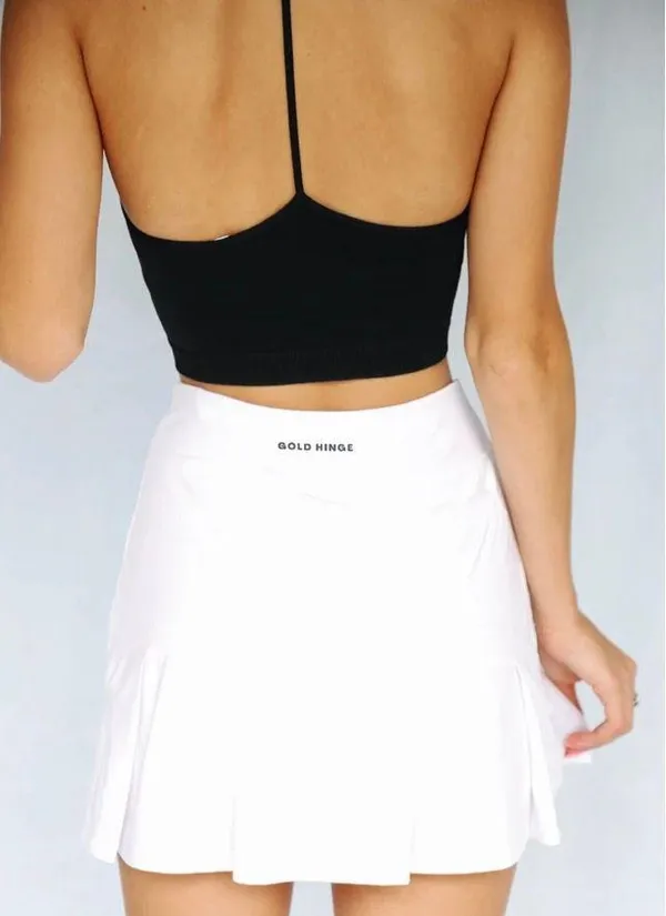 Gold Hinge NWT  White Pleated Tennis Skirrt - Image 3