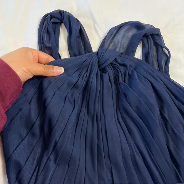 David's Bridal Women's 2 Blue Midi Brides Maid Dress Flowy Light Weight - Image 6