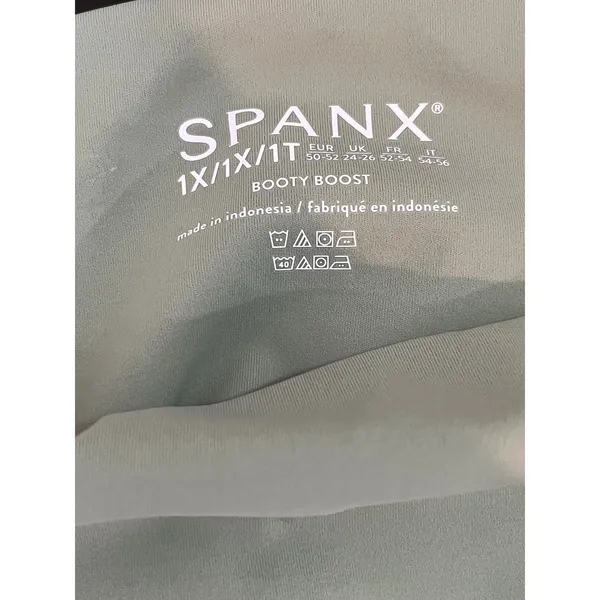 SPANX Booty Boost Leggings 1X Green High Rise Compression Active Workout - Image 5