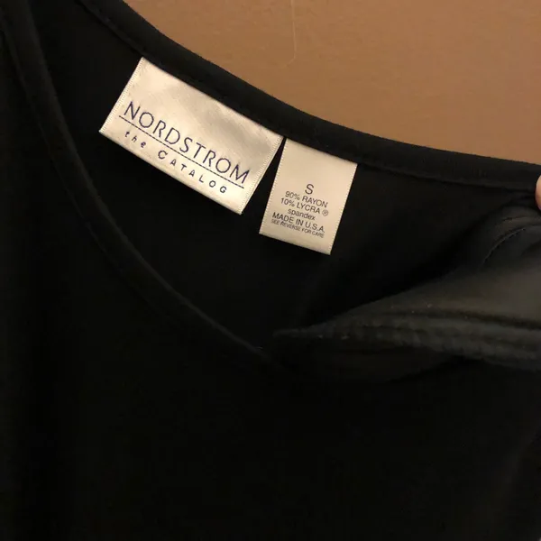Nordstrom the Catalog Pleated‎ Babydoll Shoulder Pad Maxi Dress Black Small - Image 4