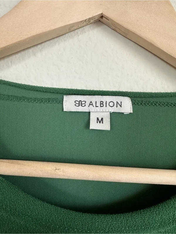 Albion Green Terry Textured Short Sleeve Relaxed Top - Image 2