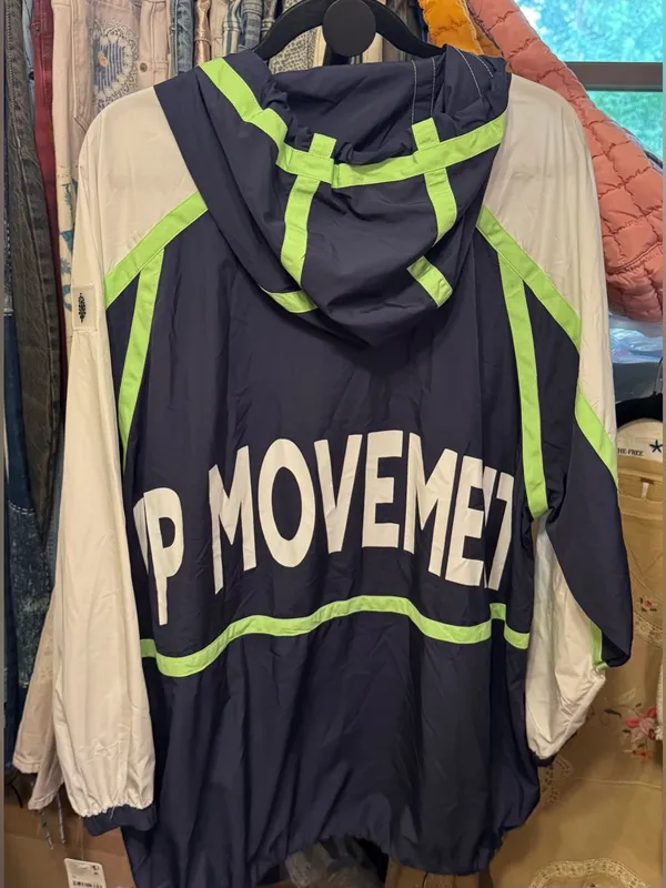 NWT Free People FP Movement Care FP Like The Wind Logo Jacket - midnight navy- M - Image 11