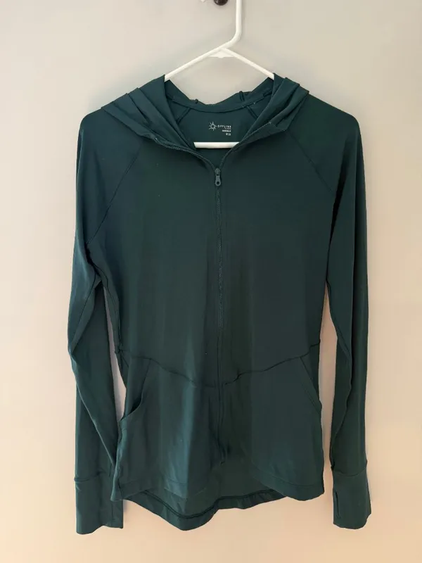 Aerie OFFLINE Real Me Full Zip Jacket Green M - Image 3