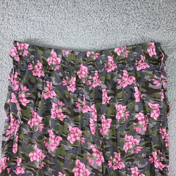 Wide Leg Floral Camo Pants XL Relaxed Lightweight Boho Eclectic‎ Utility Chic - Image 2