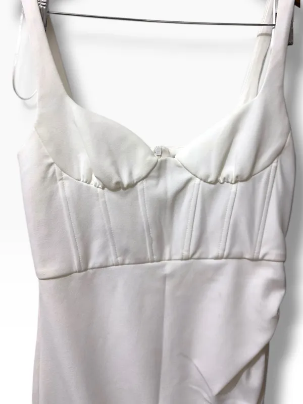Zara | NWOT White Corset-Style Mini Dress (Size M) - Image 5