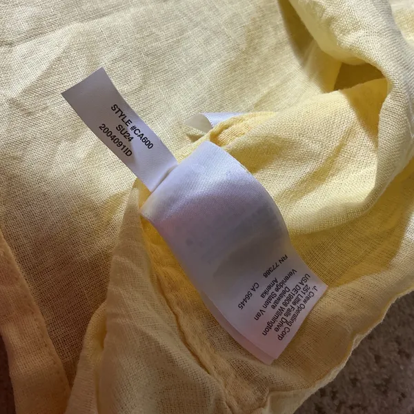 J.Crew Linen‎ Blend Sustainable Shirt Womens 14 Yellow Coastal Utility CA600 Top - Image 6