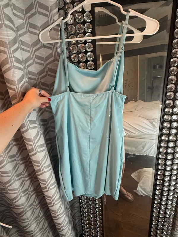 Blue Blush Mini Dress Bodycon Light Blue - Image 2