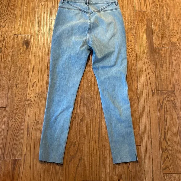 Express super high rise skinny seam front raw hem jeans 4 - Image 11