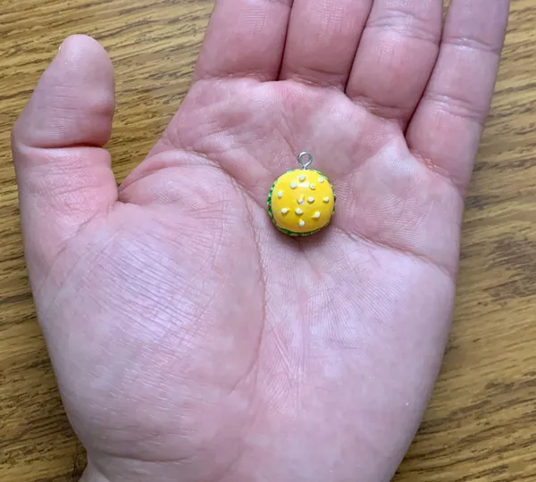 Cheeseburger Charm Pendant Yellow - Image 6