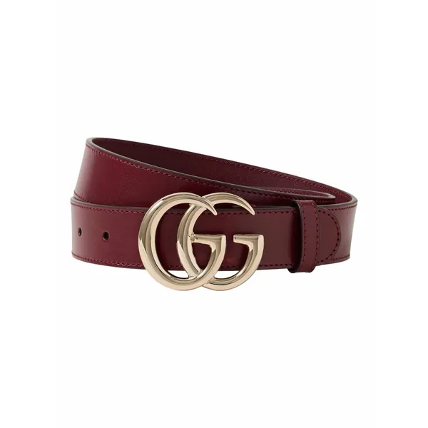 Gucci GG Marmont Belt Red Leather Gold Buckle Women Size 95/38 - Image 2