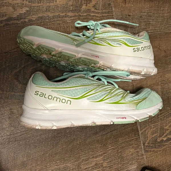 Women's Salomon Sense Link Green Teal White Running Shoes Size 8 Trail‎ Hiking - Image 6