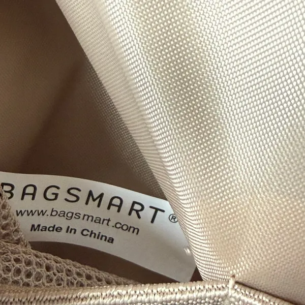 BAGSMART Large Makeup Bag Travel Toiletry Organizer Wide Open Quilted Tan - Image 8