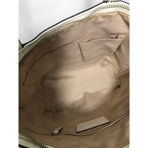 Coach Signature Stripe Perforated Leather Shoulder Bag Tote EUC - Image 4