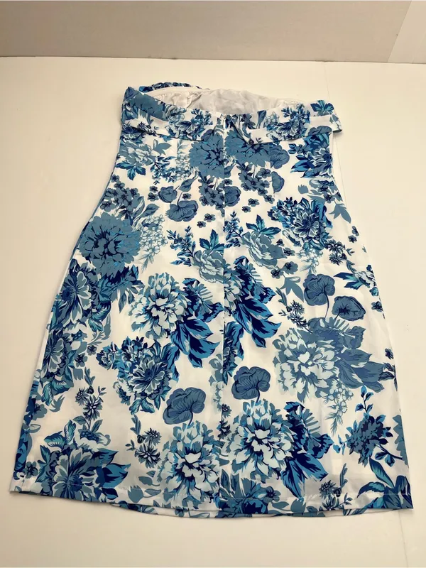 Thats So Fetch Charms Blue White Floral Strapless Mini Dress Womens Size 4 NEW - Image 12